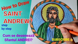 Icoana Sfantul Andrei 🎨 Tutorial Usor ✍ Curs pictura icoanelor online ✏ Desenez icoana ortodoxa [upl. by Veedis]