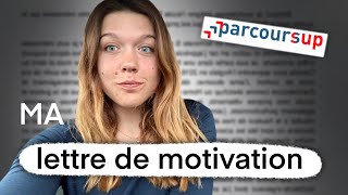 MA LETTRE DE MOTIVATION PARCOURSUP  quoi faire et ne pas faire [upl. by Gail]