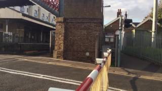 Addlestone Station Level Crossing Surrey Wednesday 26102016 [upl. by Ezalb]