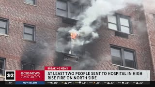 At least 2 sent to hospital in highrise fire in Edgewater [upl. by Getter724]