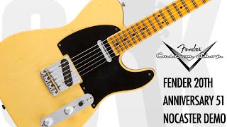 Fender Custom Shop Limited Edition 20th Anniversary Relic Nocaster demo at GAK [upl. by Kcirdle]