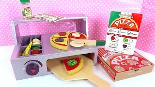 Jeu d’Imitation Pizzeria en Bois à Découper Melissa amp Doug Jouet [upl. by Ydal]