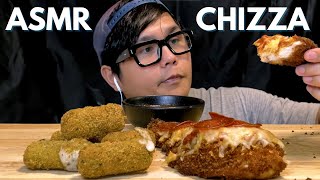 EATING ASMR  Chizza amp Moz Sticks Mukbang [upl. by Barb]