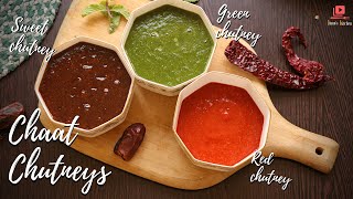 How to make chutney for chaat  3 Basic chutney recipes for sev puri pani puri amp other street foods [upl. by Audun]