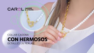 ✨CÓMO HACER COLLAR CADENA CON HERMOSOS DETALLES EN PERLAS✨ [upl. by Nageek]