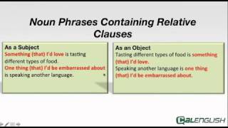 Noun Phrases Containing Relative Clauses [upl. by Kerek]