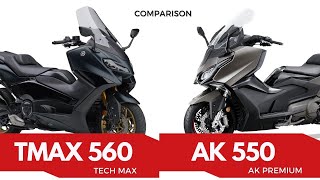 Yamaha TMAX 560 vs Kymco AK Premium Comparison [upl. by Neyu]