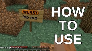 OLD VERSION How to Use Survival OPSign  Wurst Client [upl. by Stelmach]