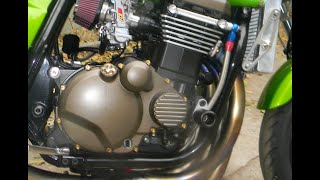 Keihin FCR Race carb Kawasaki ZRX 1200R installation  sound with titanium exhaust [upl. by Leatri]