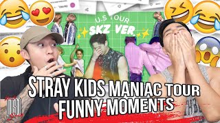 Stray Kids maniac tour funny moments  REACTION [upl. by Mikihisa178]