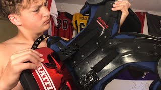 How to put a backplate on riddell evolution shoulder pads [upl. by Jervis]