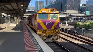 VLine N462 City of Shepparton Departing Southern Cross Station to Warrnambool Leslie RS5T HORN SHOW [upl. by Codie]