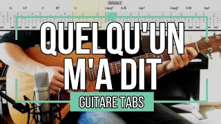 Quelquun ma dit  Carla Bruni  Guitare Tabs [upl. by Introk366]