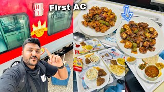 India’s Most Luxurious CR Rajdhani Express First AC journey  Restaurant jaisa khana  IRCTC [upl. by Nimzzaj]