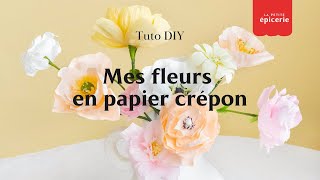 TUTO 💐 Mon bouquet de fleurs en papier crépon [upl. by Naloc588]