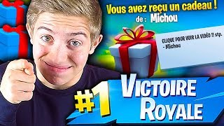 JE VOUS OFFRE UN CADEAU SI JE FAIS PAS TOP 1 SUR FORTNITE BATTLE ROYALE [upl. by Ardnaed]