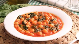 Garbanzos con Espinacas  El potaje más fácil y delicioso del mundo [upl. by Airretnahs]