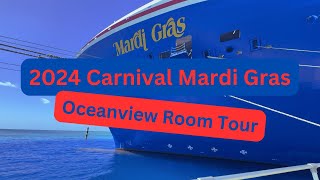 2024 Carnival Mardi Gras Oceanview Room Tour  Room 5264 [upl. by Schell]