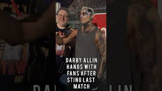 Darby Allin Hangs with Fans after Sting Last Match at AEW Revolution darbyallin [upl. by Ahsenid]