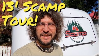 SCAMP TOUR A walkthrough of our brand new 2022 13 Scamp Layout 1 that we just brought home [upl. by Aneema]