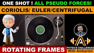 ONE SHOT CORIOLIS FORCE EULER FORCE CENTRIFUGAL ALL PSEUDO FORCES IN ONE VIDEO MUST WATCH [upl. by Kirred]