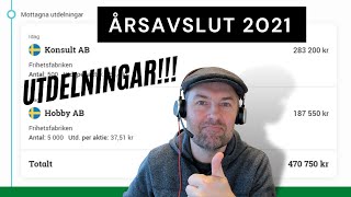 Årsavslut för företagen 2021 och utdelning aktiebolag med huvudregeln och förenklingsregeln [upl. by Allekim]