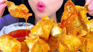 ASMR MUKBANG  Cream Cheese Rangoons Dipped In Sweet Chili Sauce  Eating Sounds  ASMR Phan [upl. by Tabshey552]