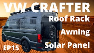 VW Crafter EP15 Self built Roof Rack using Unistrut Fiamma Awning Solar Panel Install [upl. by Aihtekal827]