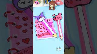 DIY Cute Cartoon Pen Craft schoolcraft artandcraft papercraftsshorts pencil cartoon mini [upl. by Annaxor]