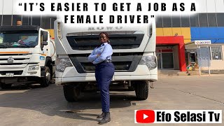 Women Drivers in Ghana Female Truck Driver shares story and dangers she faces on the road [upl. by Elledoj]