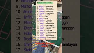 Build your Vocabulary Words Tagalog English Translation [upl. by Eiuqram623]