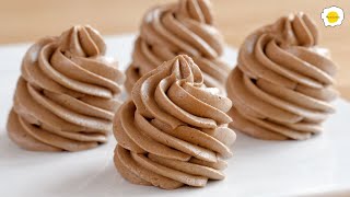 Mocha Mousseline Cream Recipe Buttercream 摩卡慕斯琳奶油食谱 Recette de Crème Mousseline Moka Crème au Beurre [upl. by Haidabo718]