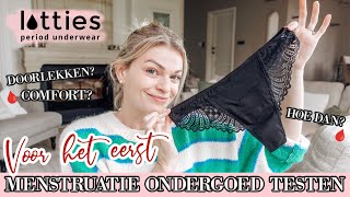 Voor het eerst MENSTRUATIE ONDERGOED testen  Lotties Period  Lifestyle Spot [upl. by Oberstone]