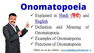 4 Onomatopoeia  Meaning Functions and Examples  Figures of Speech  Explained in Hindi amp English [upl. by Halliday439]