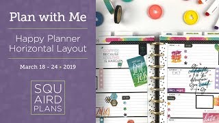 Watercolor Brights Spread  Plan with Me  Happy Planner Horizontal Layout [upl. by Rives749]