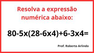 Resolva a expressão numérica abaixo 805x286x463x4 [upl. by Michelsen]