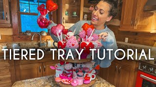 How To Decorate A Tiered Tray For Valentines Day [upl. by Eelamme]