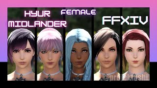 FFXIV Endwalker 👩‍🦱 Hyur Midlander Female All Faces Character Creation Guide by Projekt Ushi [upl. by Euphemiah]