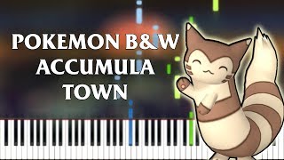 ACCUMULA TOWN  POKEMON BLACKWHITE  Piano Tutorial [upl. by Idham]