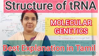 Structure of tRNA in Tamil Molecular Genetics [upl. by Rodd968]