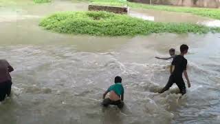 scene of flood in Punpun river after heavy rains [upl. by Lianna]