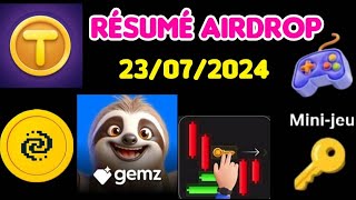 DAILY Combo TAPCOINSBot amp Pixeltape amp GEMZ COIN etc du 23072024dailycombo Resumeé de airdrop [upl. by Aihcela]