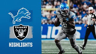 Jahmyr Gibbs goes OFF for 189 yards in the Lions win vs the Raiders  2023 Week 8 Game Highlights [upl. by Yenitirb335]