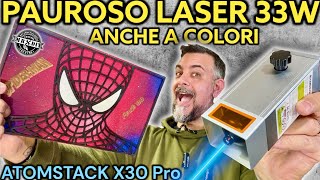 Il più potente incisore laser da 33W  160W può incidere a colori sul metallo ATOMSTACK x30 pro [upl. by Atsillac218]