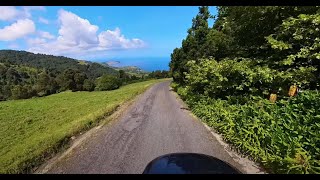 Azores Island Drive 1  Driving from the forest down to the sea along steep windy roads driving [upl. by Gamaliel617]