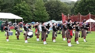 Blairgowrie Rattray amp Dist Pipe Band Salute the Chieftain during 2019 Birnam Highland Games 2019 [upl. by Riley892]