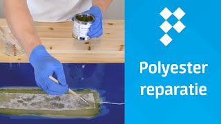 Polyester reparatie met polyesterhars en glasmat [upl. by Eyanaj559]