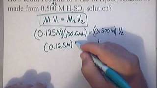 Dilution Equation  Molarity  Concentration  Practice Problem 1  Solution Chemistry [upl. by Reilamag]