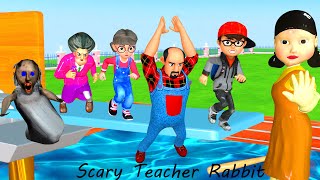 Scary Teacher 3D vs Squid Game Who Jump Better At The Pool 5 Times Challenge Miss T Coffin Dance [upl. by Hsilgne]