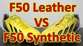 Adidas F50 adizero miCoach 2 Leather VS Synthetic  Comparison  On Feet [upl. by Ettezel]